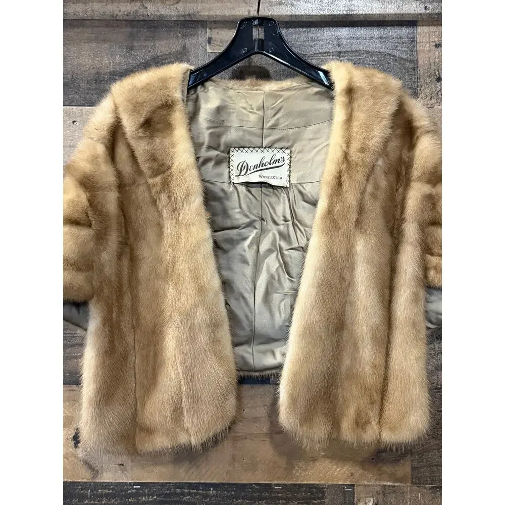 Vintage Denholm's Honey Blonde Mink Fur Stole